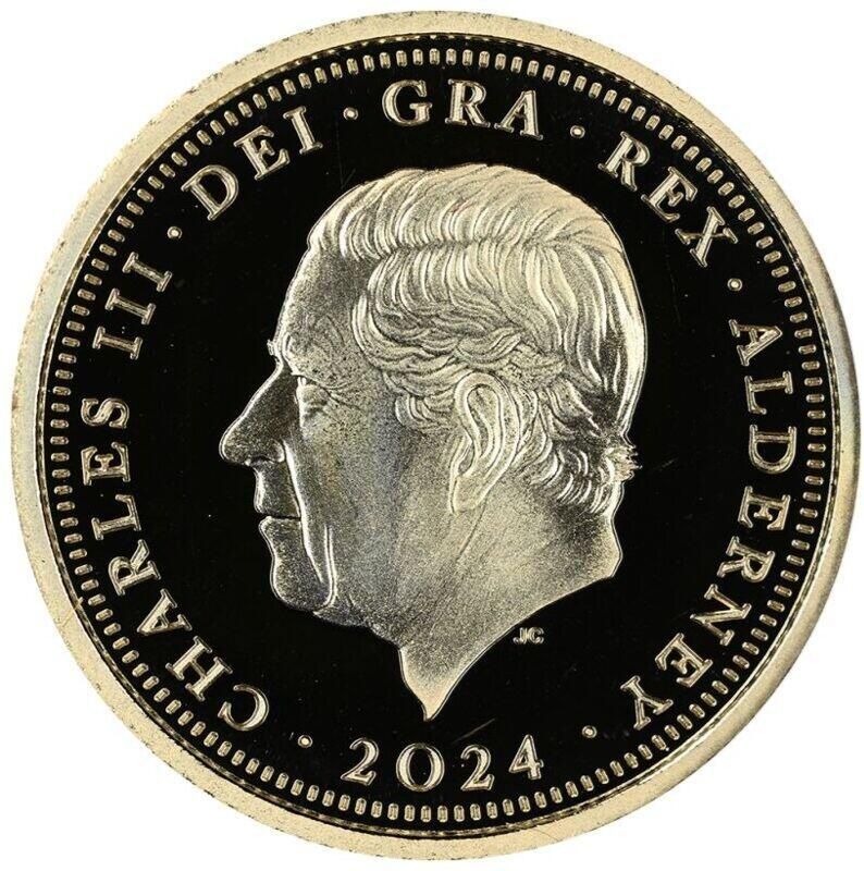 Alderney 25 Pence - Charles III D-Day; Gold obverse