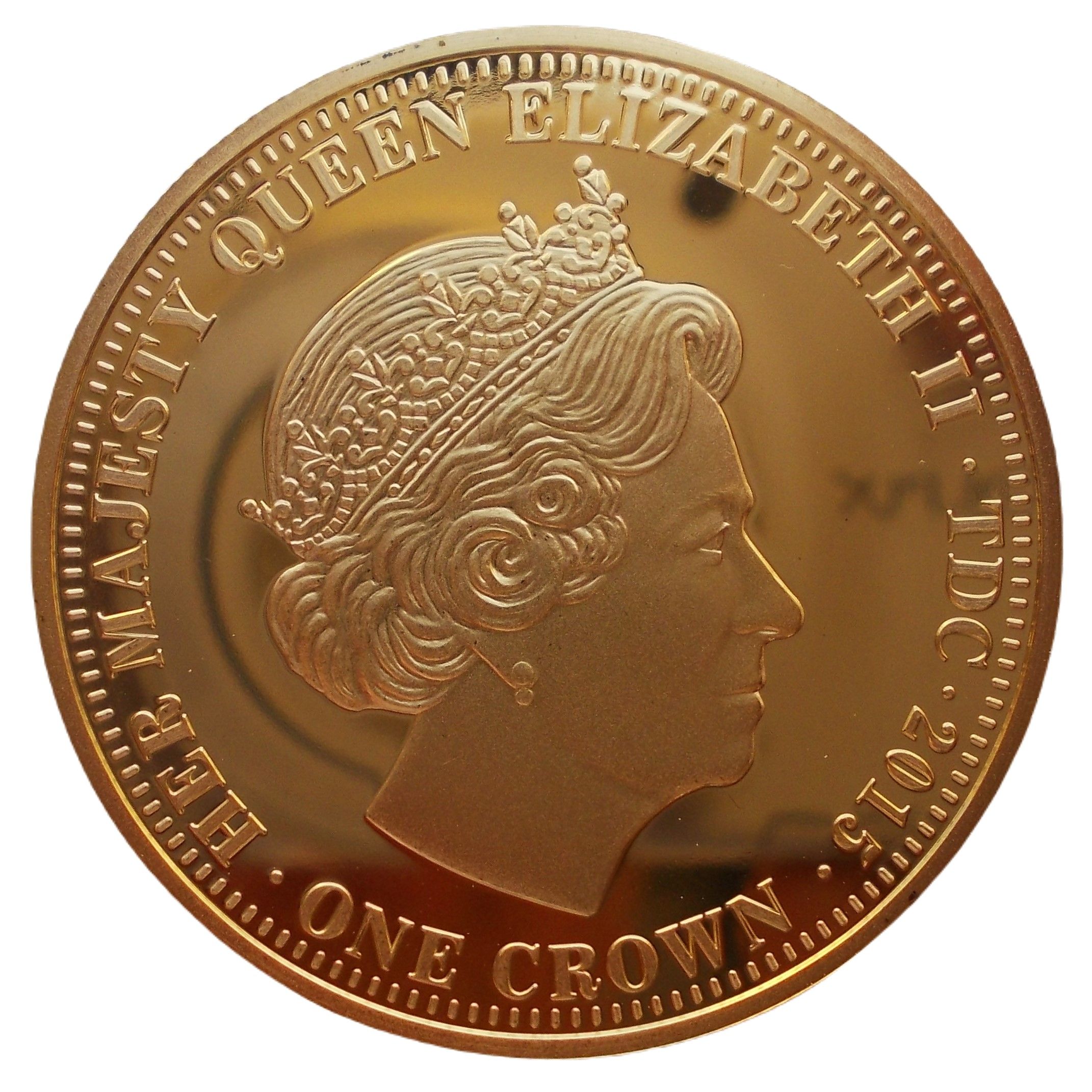 Tristan da Cunha 1 Crown - Elizabeth II HMS Hood obverse