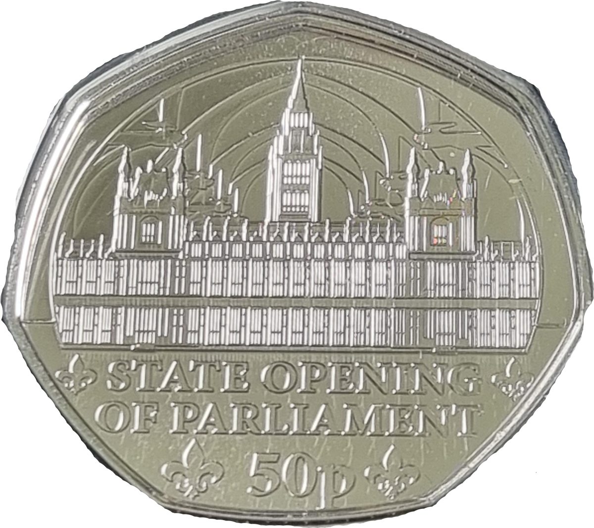 Isle of Man 50 Pence - Charles III King's First Year - State Opening Parliament reverse