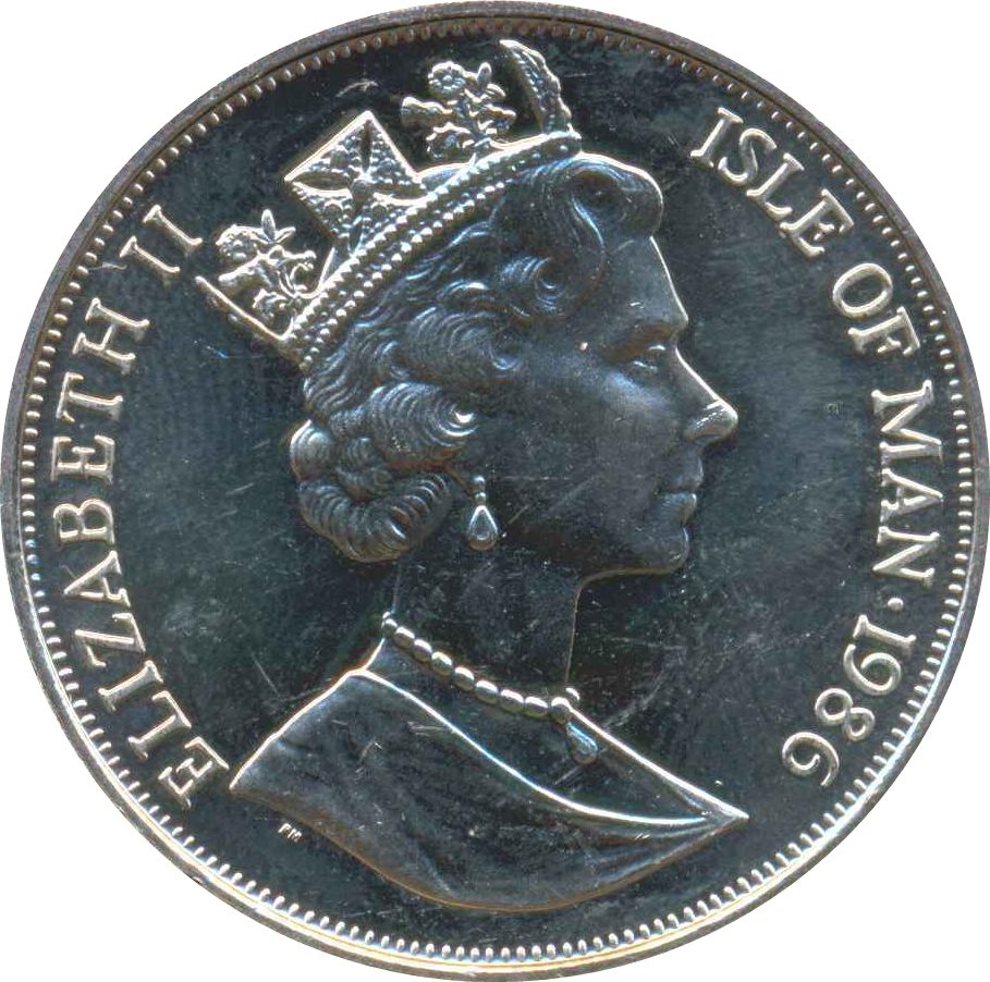 Isle of Man 1 Crown - Elizabeth II Wedding of Prince Andrew obverse