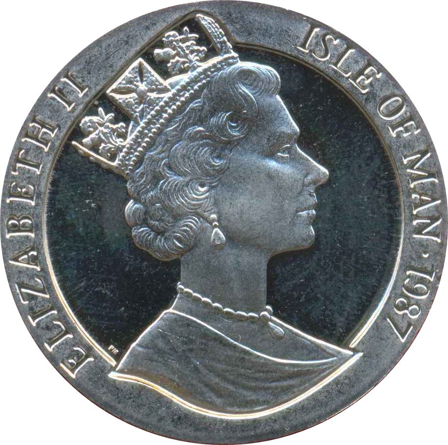 Isle of Man 1 Crown - Elizabeth II Sir Thomas Lipton obverse