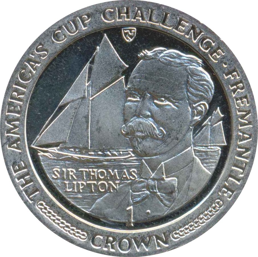 Isle of Man 1 Crown - Elizabeth II Sir Thomas Lipton