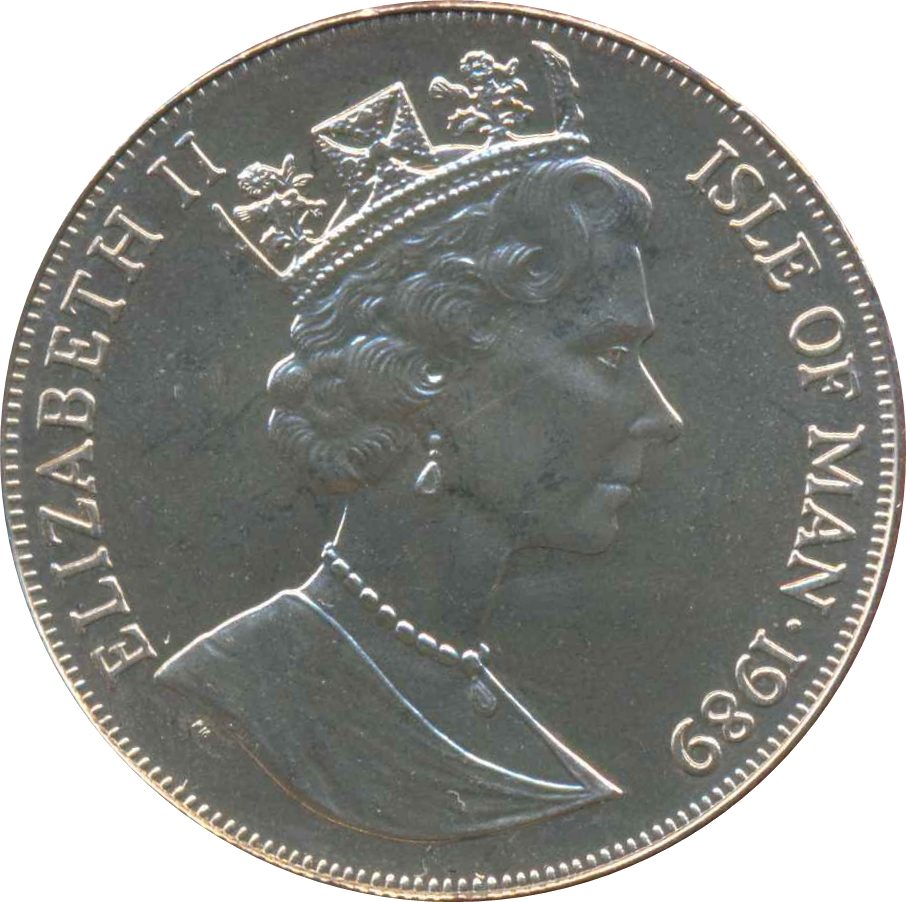 Isle of Man 1 Crown - Elizabeth II Mutiny on the Bounty obverse