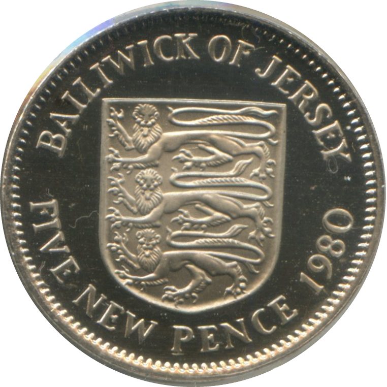 Jersey 5 New Pence - Elizabeth II 2nd portrait