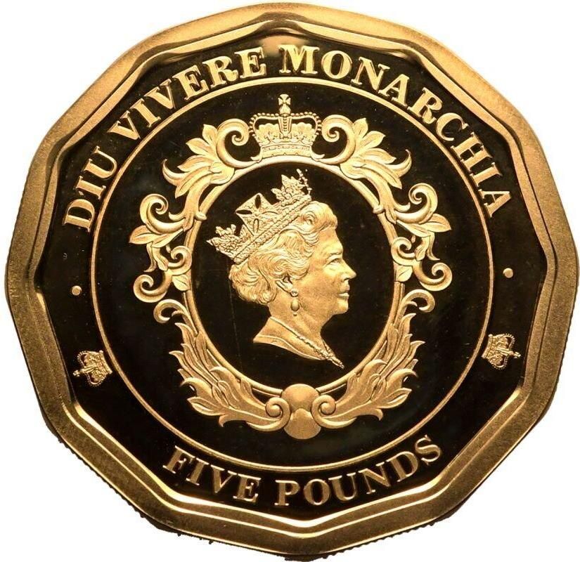 Tristan da Cunha 5 Pounds - Elizabeth II Diu Vivere Monarchia