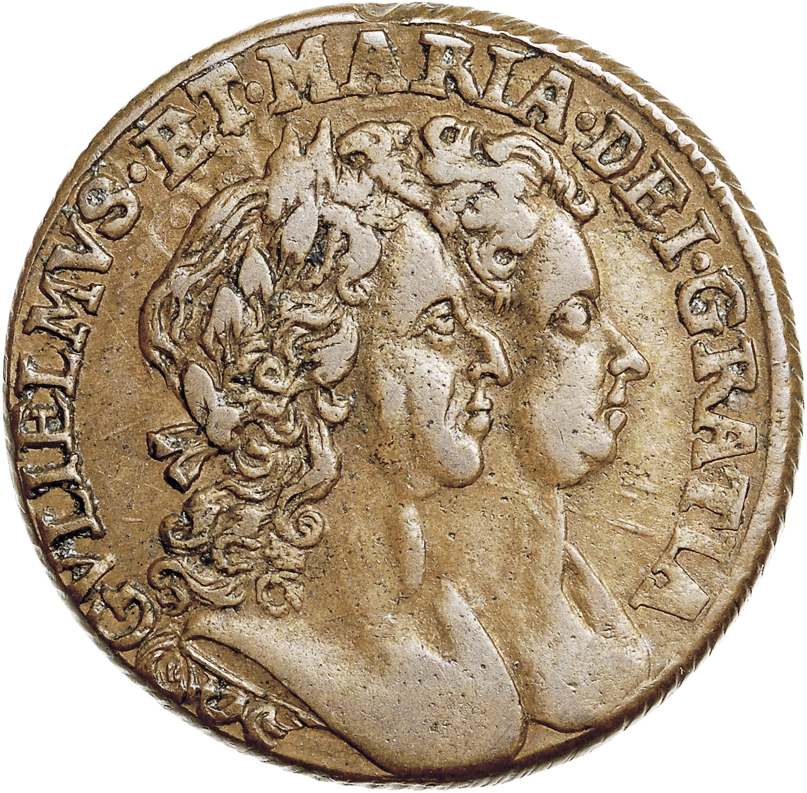 Ireland ½ Penny - William and Mary obverse