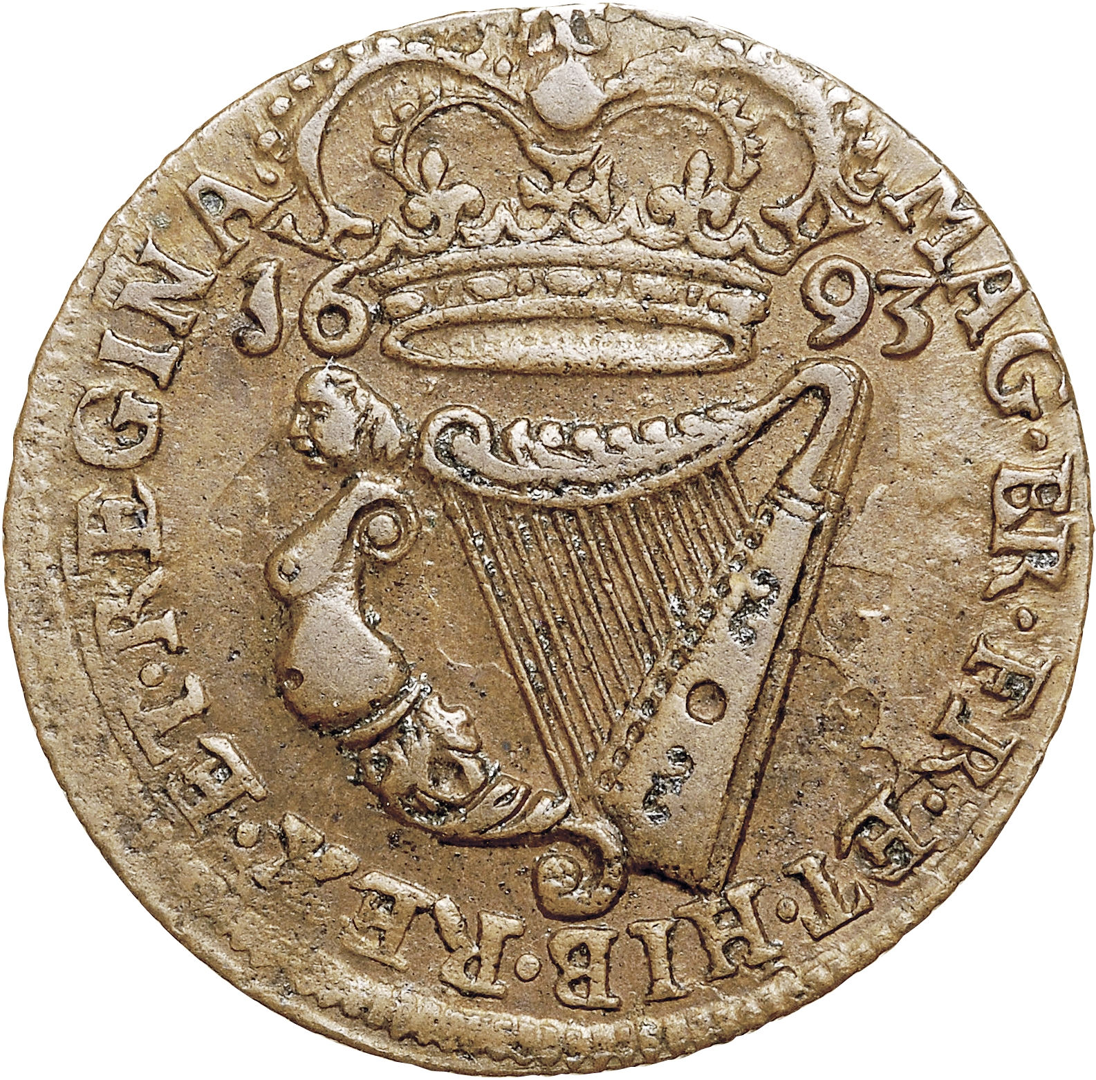 Ireland ½ Penny - William and Mary reverse