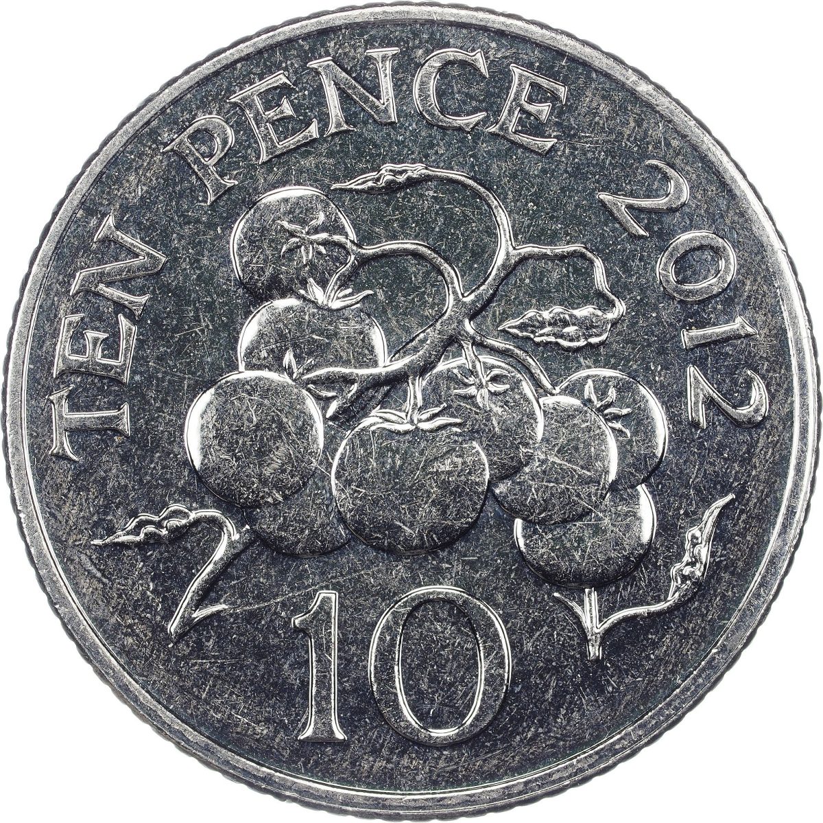 Guernsey 10 Pence - Elizabeth II 4th portrait; magnetic