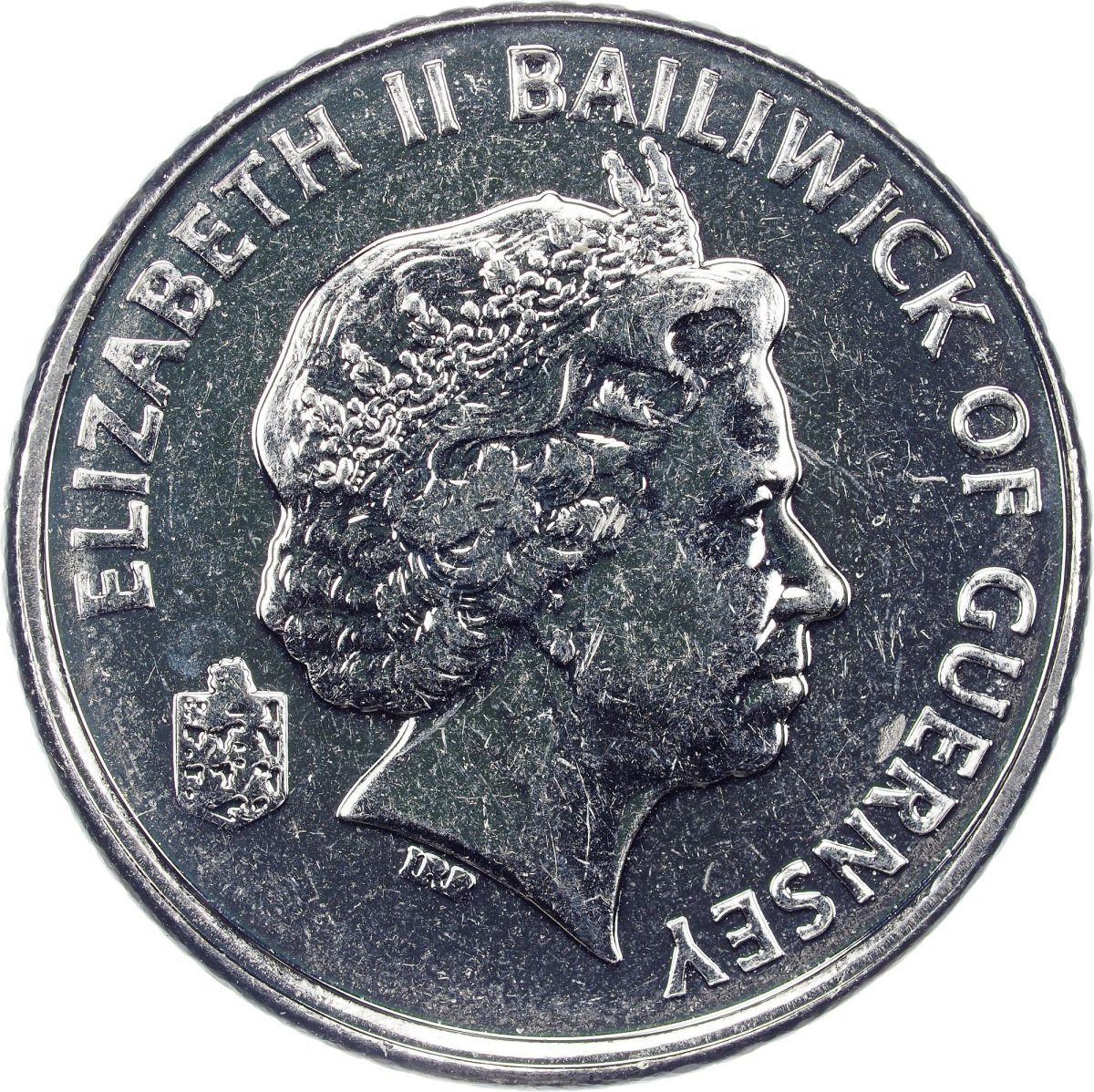 Guernsey 5 Pence - Elizabeth II 4th portrait; magnetic obverse