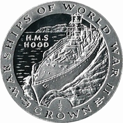 Gibraltar ½ Crown - Elizabeth II H.M.S. Hood