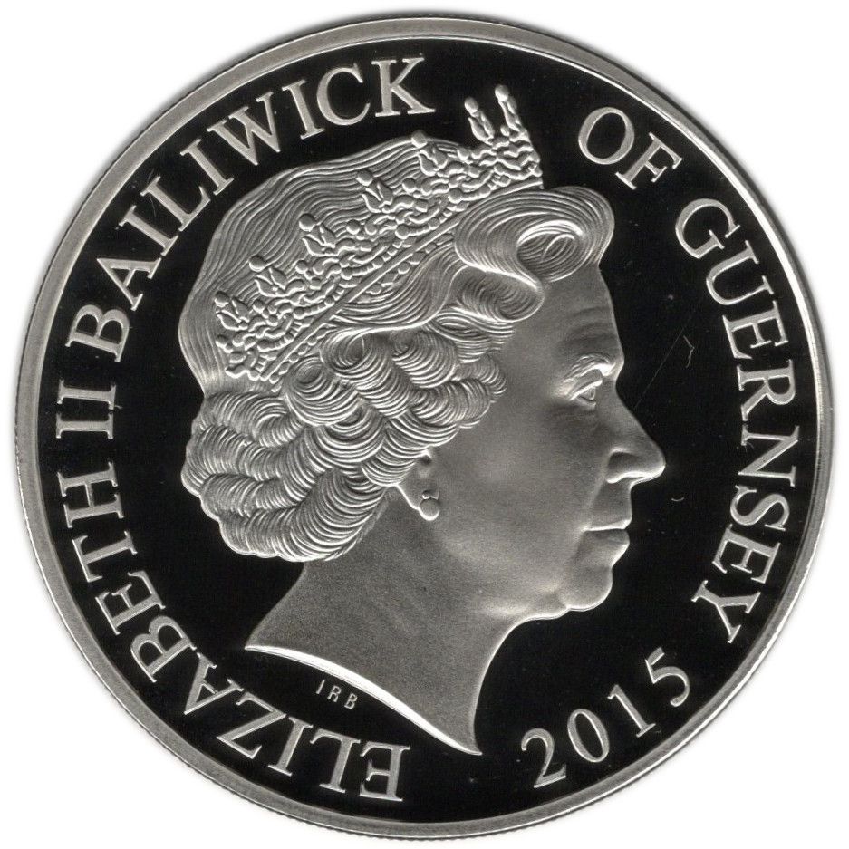 Guernsey 5 Pounds - Elizabeth II Reflections of a Reign; Selective gold plating reverse obverse