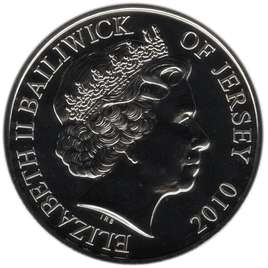 Jersey 5 Pounds - Elizabeth II DBF: Robert Stanford Tuck obverse