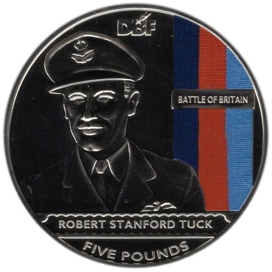 Jersey 5 Pounds - Elizabeth II DBF: Robert Stanford Tuck reverse