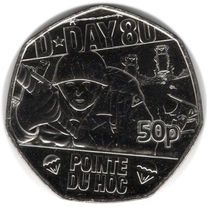 Jersey 50 Pence - Charles III D-Day - Pointe du Hoc