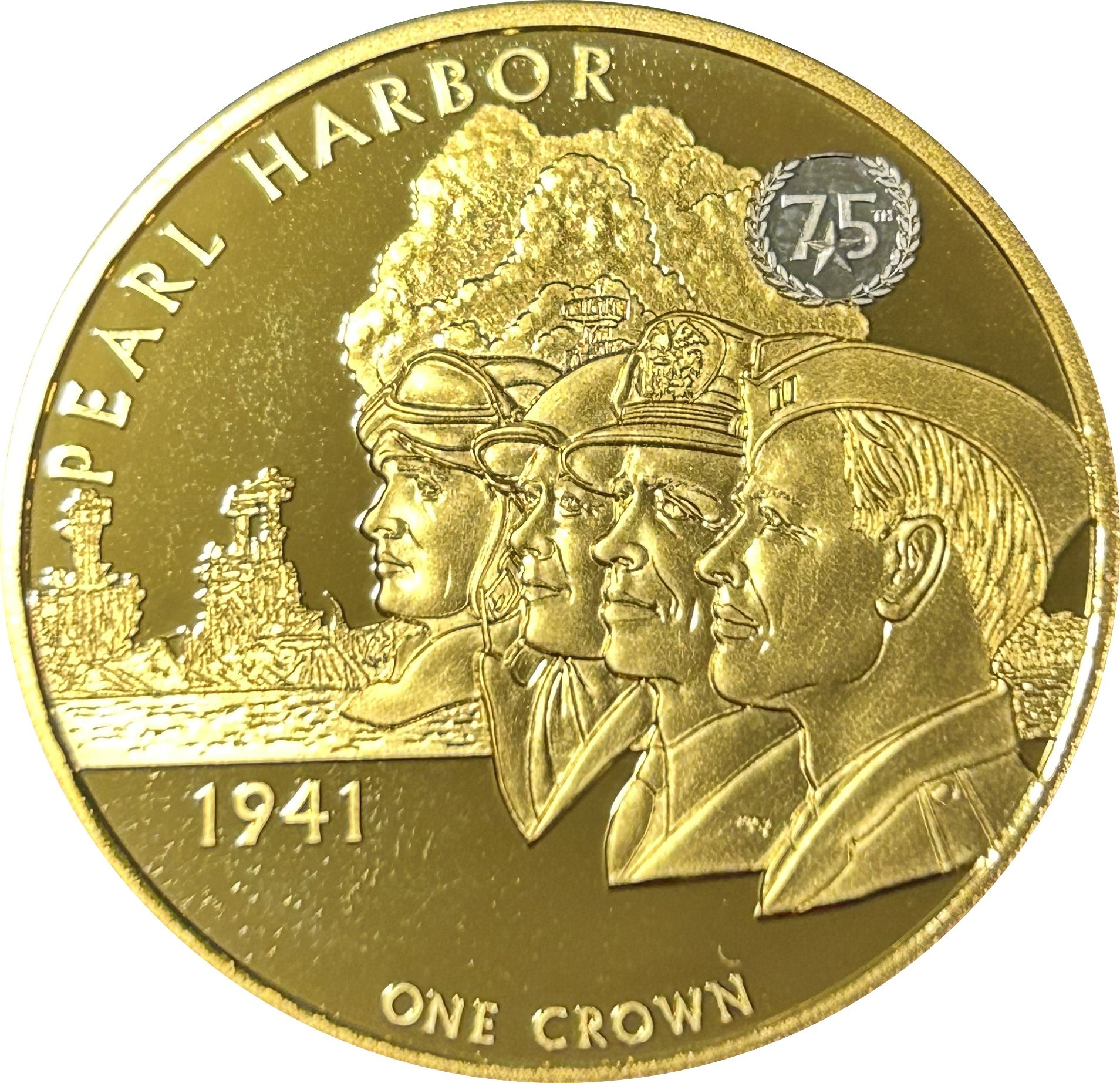Tristan da Cunha 1 Crown - Elizabeth II Pearl Harbor reverse