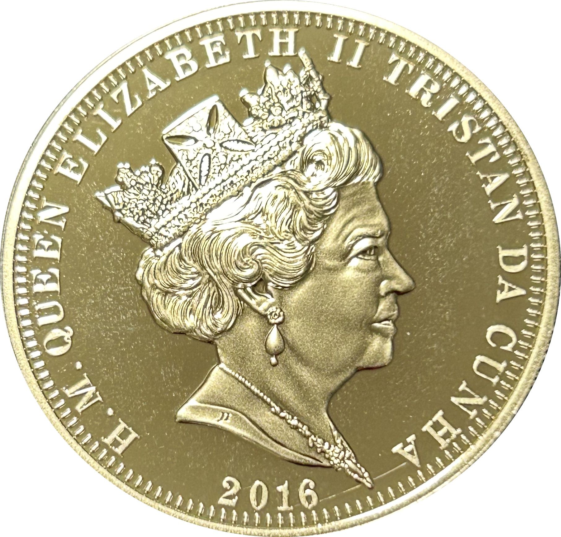 Tristan da Cunha 1 Crown - Elizabeth II B-17 Flying Fortress obverse