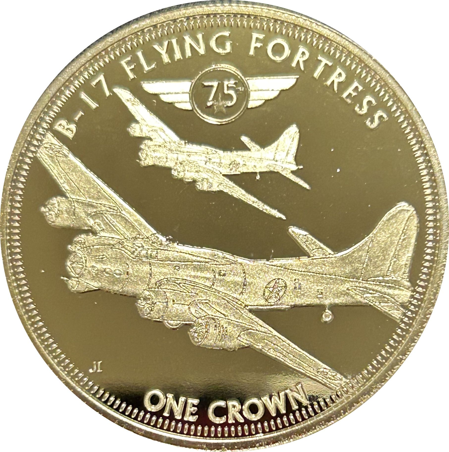 Tristan da Cunha 1 Crown - Elizabeth II B-17 Flying Fortress reverse