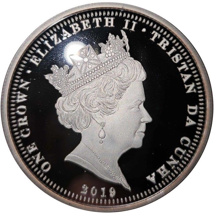 Tristan da Cunha 1 Crown - Elizabeth II WWI Centenary, As we that are left grow old obverse