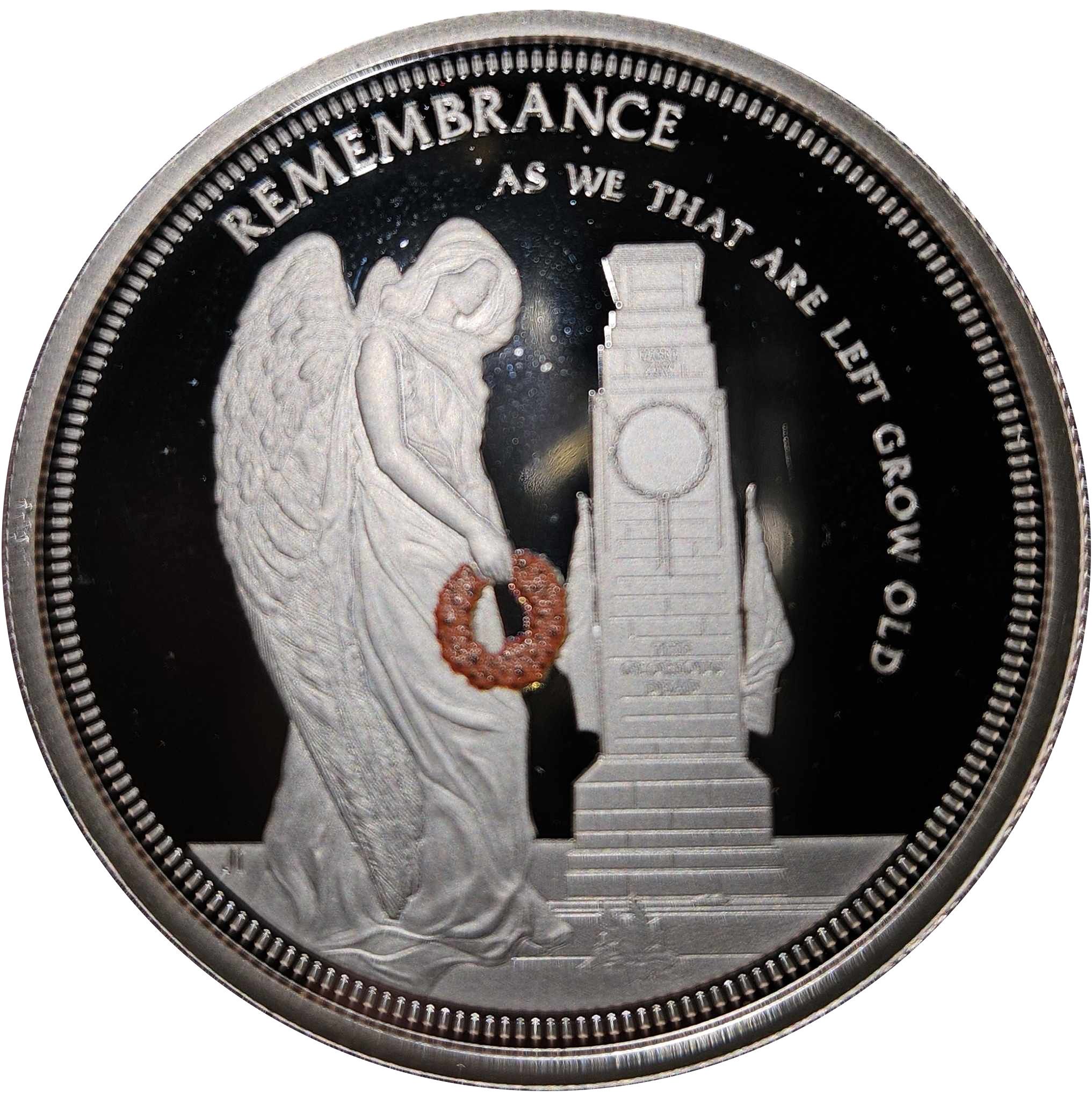 Tristan da Cunha 1 Crown - Elizabeth II WWI Centenary, As we that are left grow old reverse