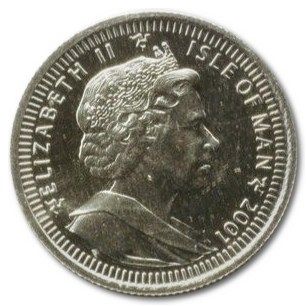 Isle of Man ⅒ Crown - Elizabeth II Somali Cat; Platinum obverse