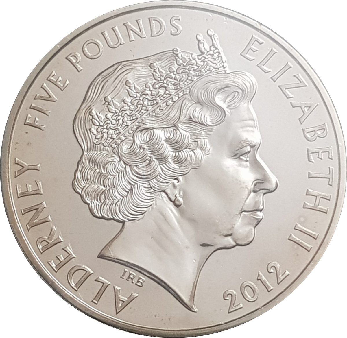 Alderney 5 Pounds - Elizabeth II Titanic obverse