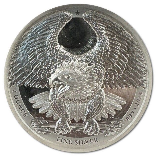 Alderney 5 Pounds - Charles III Bald Eagle; Silver 2oz.