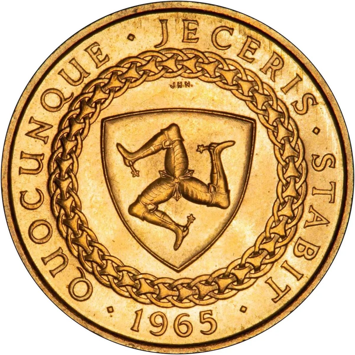 Isle of Man 1 Sovereign - Elizabeth II Bicentenary of Revestment Act; Gold 22ct reverse