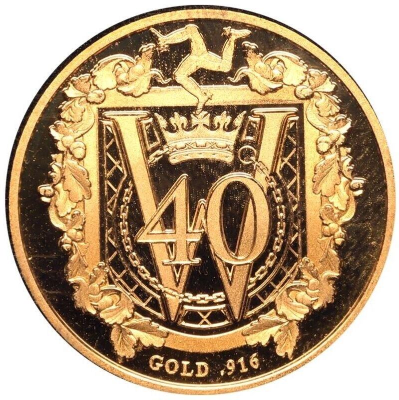 Isle of Man 1 Sovereign - Elizabeth II Prince William 40th Birthday; Gold Proof