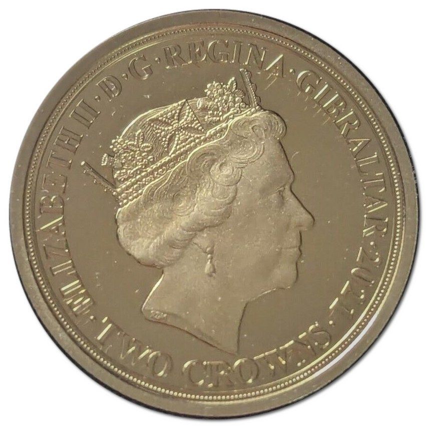 Gibraltar 2 Crowns - Elizabeth II Her Majesty - a life in pictures obverse