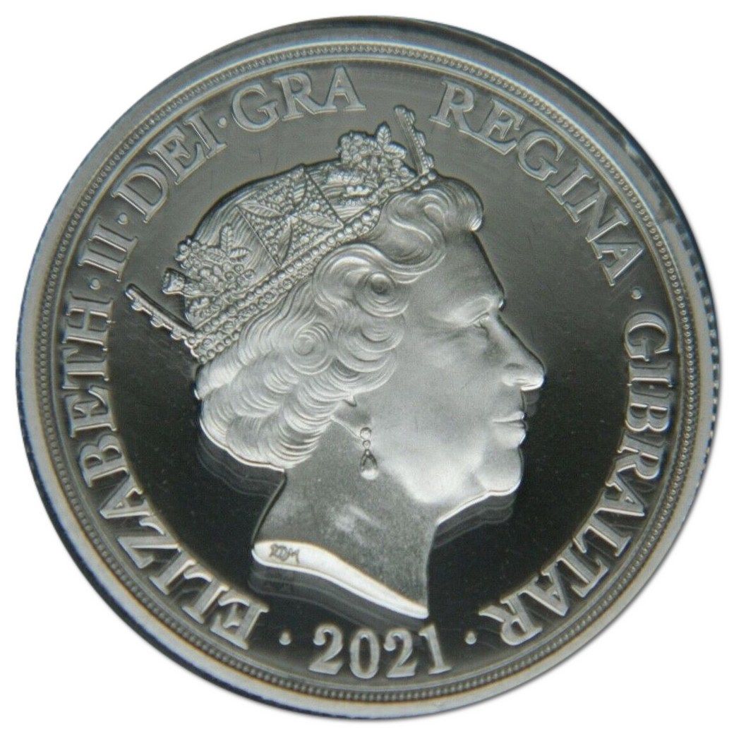 Gibraltar 2 Sovereigns - Elizabeth II Strength and Stay; Silver Proof obverse