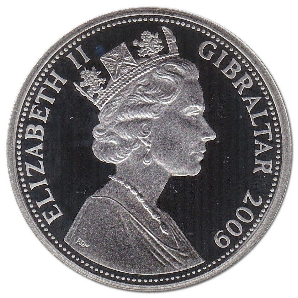 Gibraltar 5 Pounds - Elizabeth II First Supersonic Flight of Concorde obverse