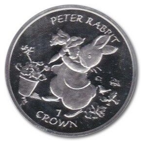 Gibraltar 1 Crown - Elizabeth II Peter Rabbit; Silver Proof reverse