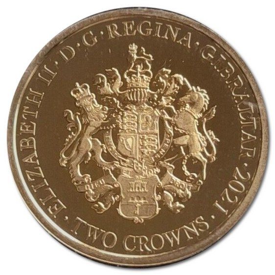 Gibraltar 2 Crowns - Elizabeth II Elvis Presley; Gold obverse