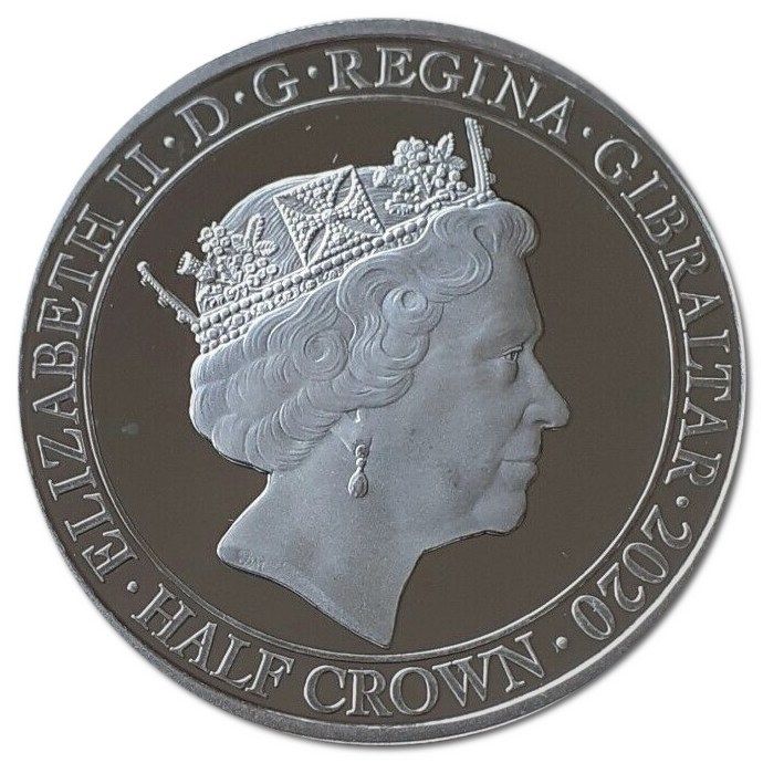 Gibraltar ½ Crown - Elizabeth II White Cliffs of Dover; Silver Proof obverse