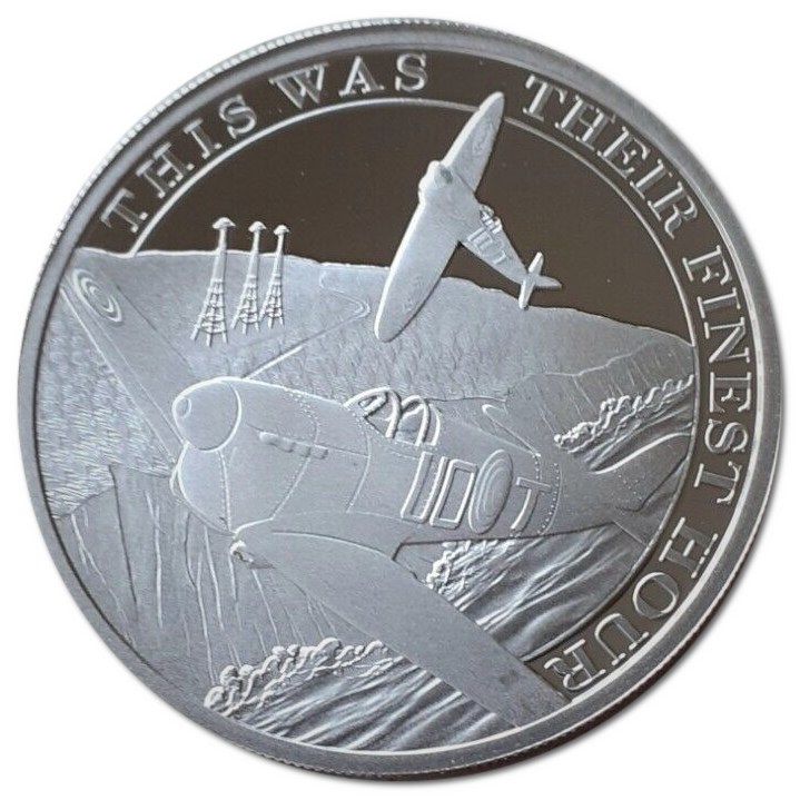 Gibraltar ½ Crown - Elizabeth II White Cliffs of Dover; Silver Proof reverse