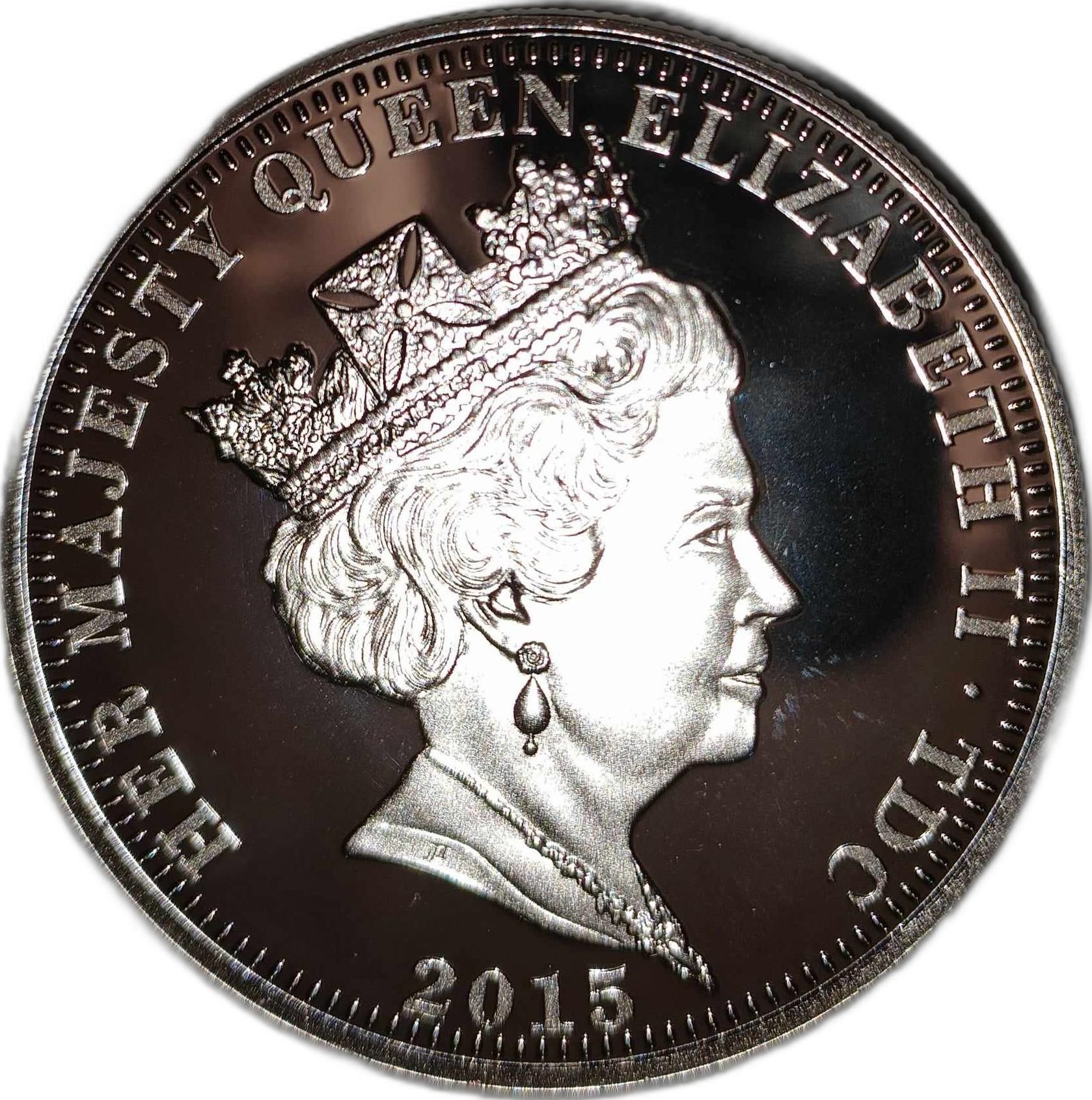 Tristan da Cunha 5 Pounds - Elizabeth II Longest Reigning Monarch obverse