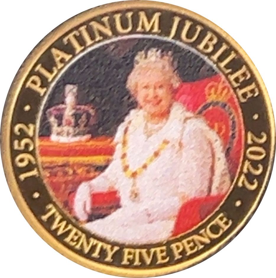 Ascension Island 25 Pence - Elizabeth II Platinum Jubilee, gold