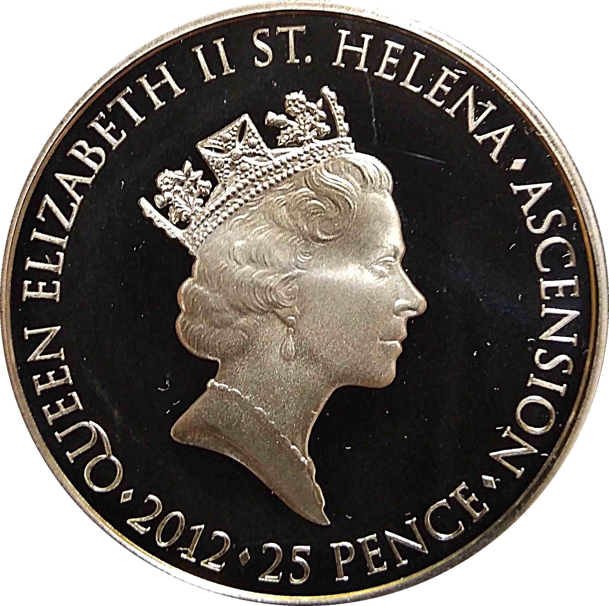 Saint Helena and Ascension 25 Pence - Elizabeth II Diamond Jubilee obverse