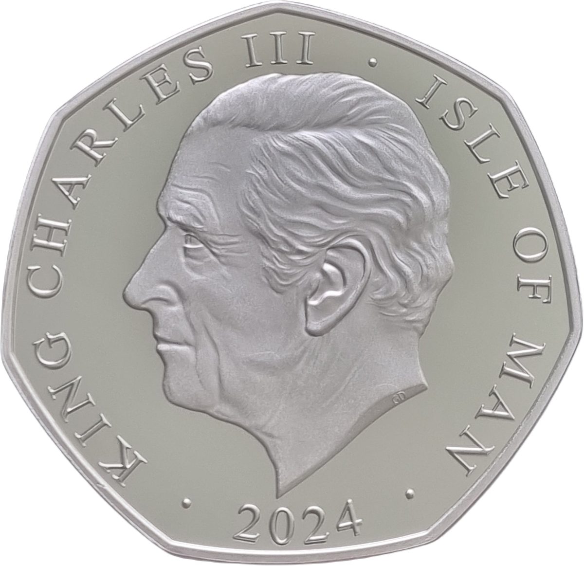 Isle of Man 50 Pence - Charles III King's First Year - Coronation; Silver 5oz obverse