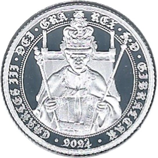 Gibraltar 1 Sovereign - Charles III 535 years of Sovereign; Silver obverse