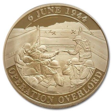 Gibraltar ½ Crown - Charles III D-Day 80; Gold Plated