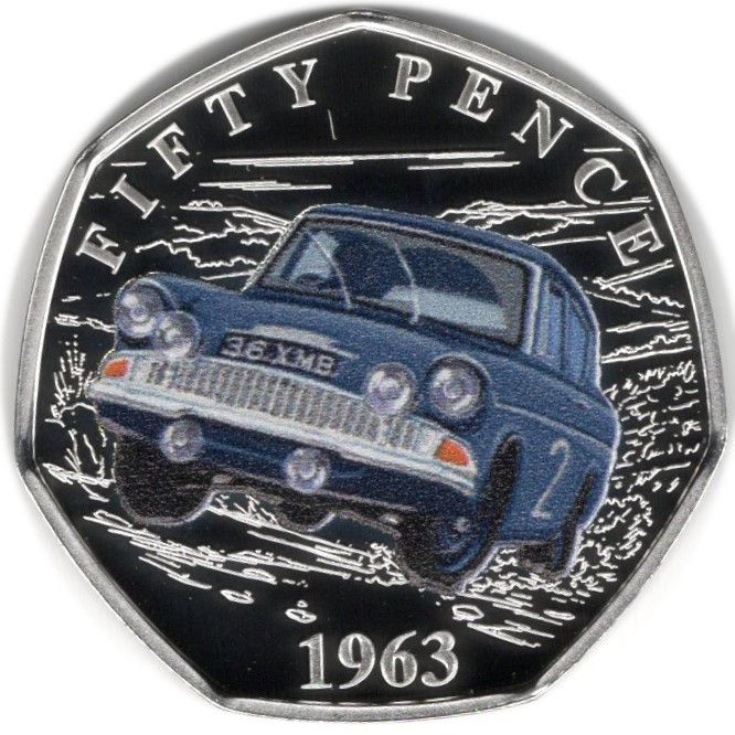 Isle of Man 50 Pence - Charles III The First Manx Rally; Silver Proof reverse