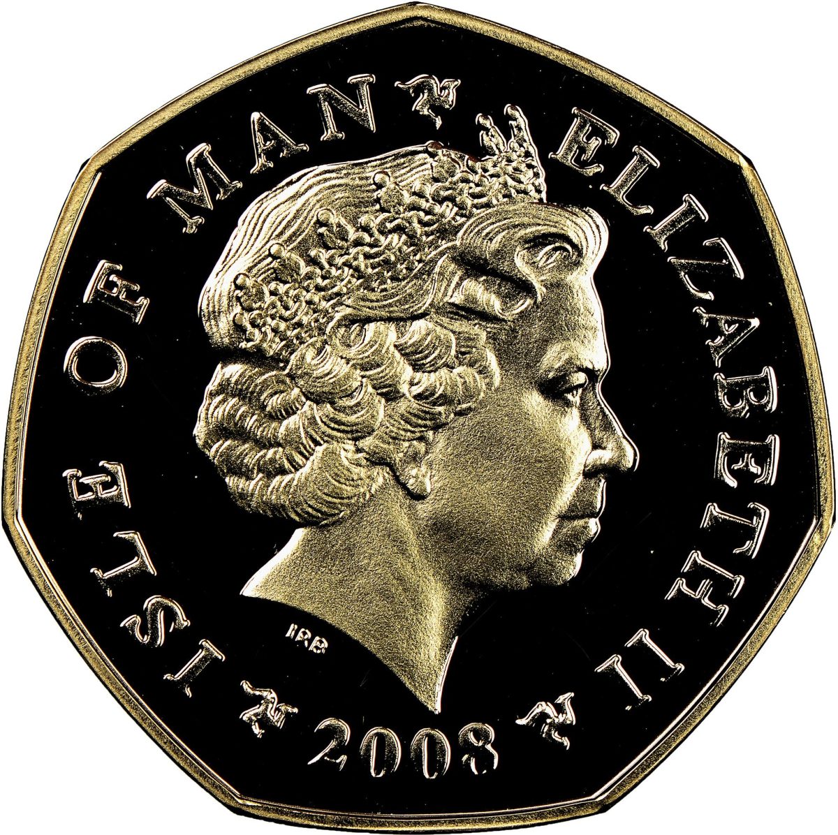 Isle of Man 50 Pence - Elizabeth II Christmas 2003; Gold Proof obverse