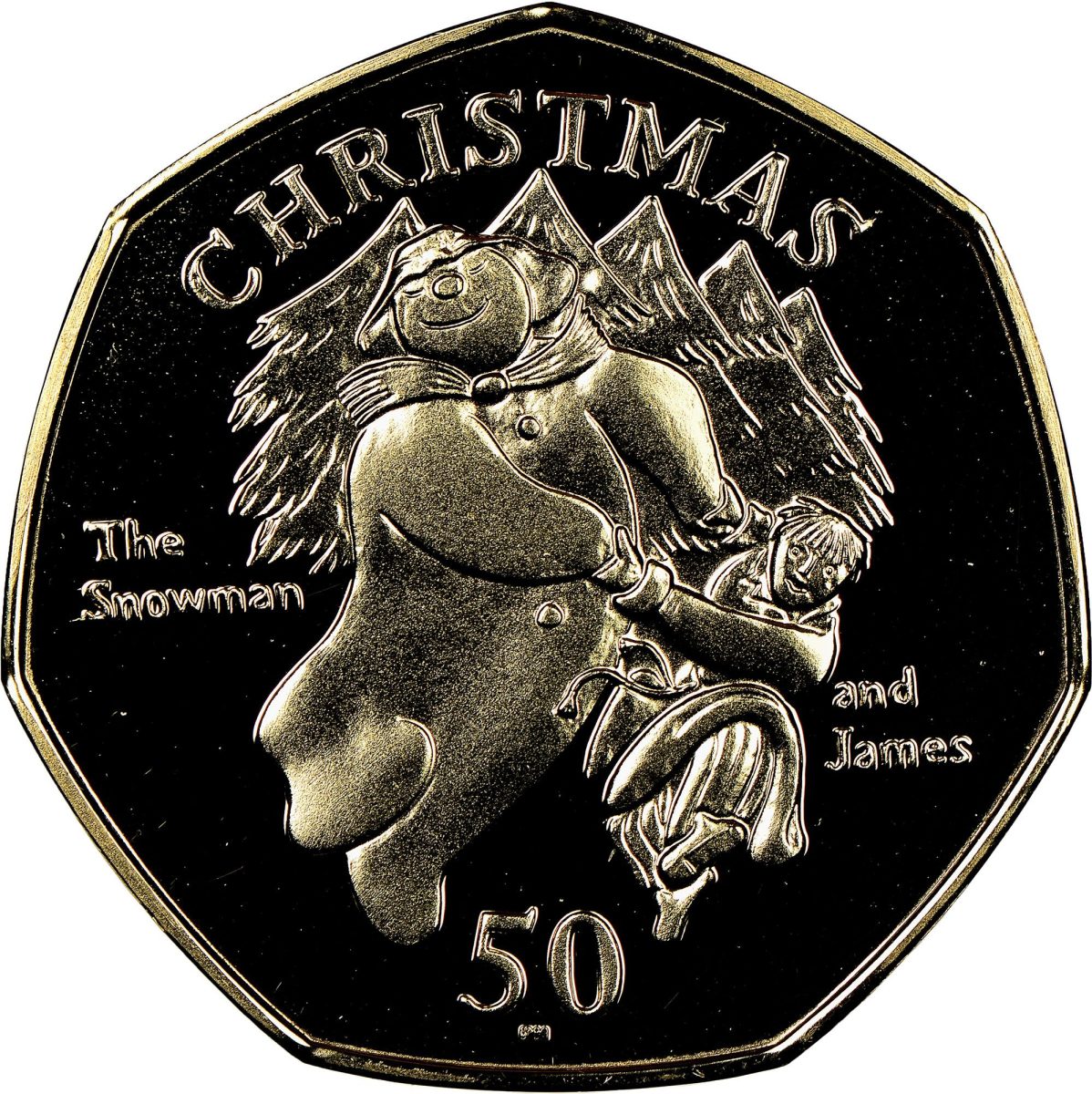Isle of Man 50 Pence - Elizabeth II Christmas 2003; Gold Proof reverse