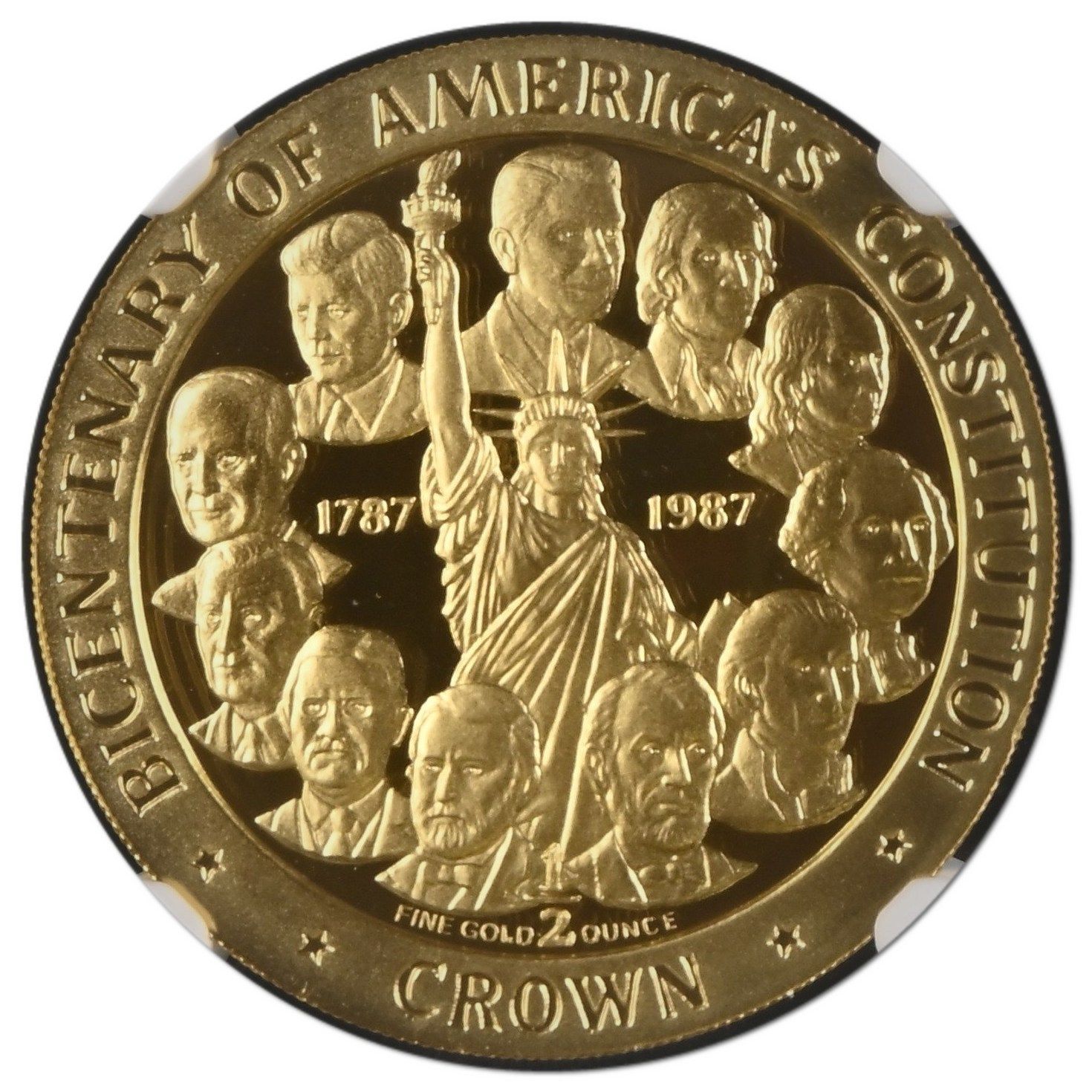 Isle of Man ½ Crown - Elizabeth II Bicentenary of America's Constitution