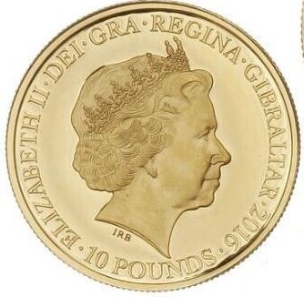 Gibraltar 10 Pounds - Elizabeth II Cnut the Great obverse