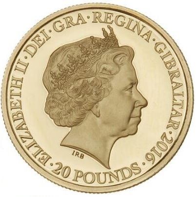 Gibraltar 20 Pounds - Elizabeth II Cnut the Great obverse