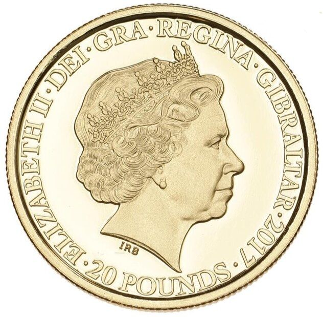 Gibraltar 20 Pounds - Elizabeth II Sweyn Forkbeard obverse