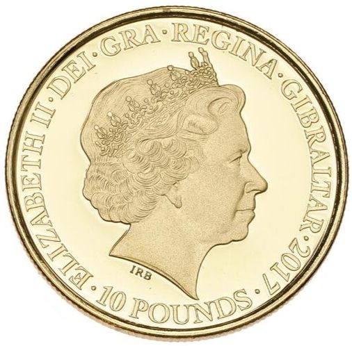 Gibraltar 10 Pounds - Elizabeth II Sweyn Forkbeard obverse