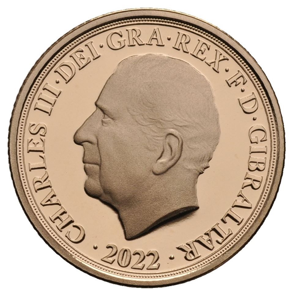 Gibraltar 1 Sovereign - Charles III King's Accession obverse
